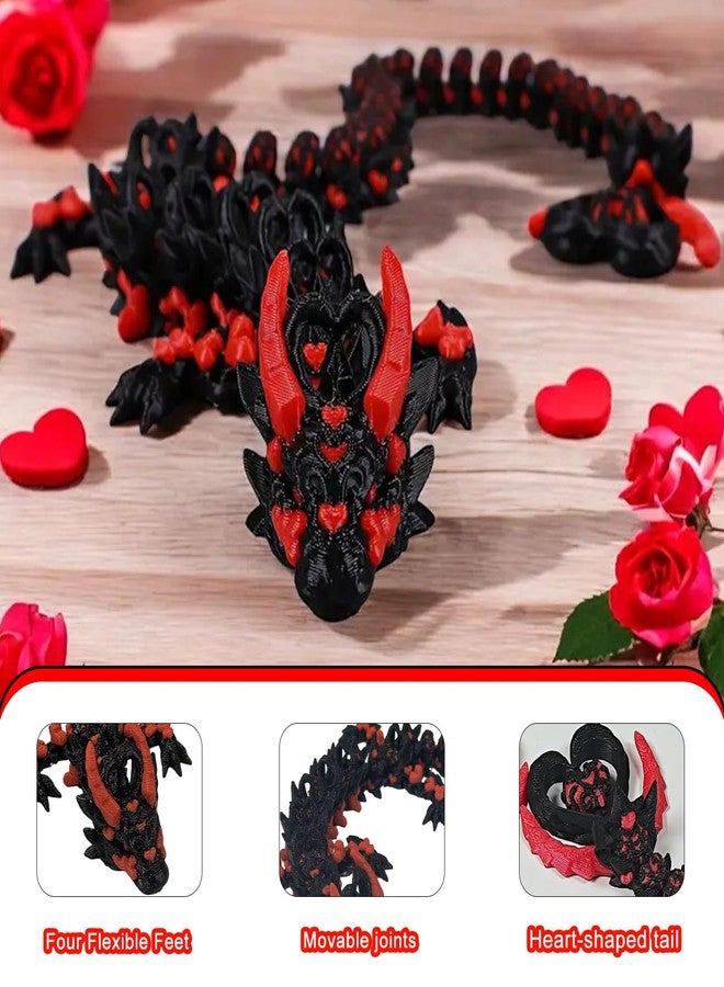 Kizcmvre 3D Printed Dragon,3D Printed Toys, Dragon Fidget Toy,12 inch Articulated 3D Printed for Birthday Gift,Desktop Decoration (Black). - Image 2